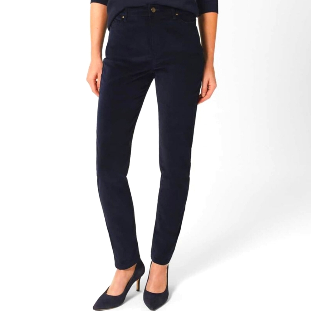 Hobbs Gia Midnight Navy Velvet‎ Skinny Jeans Size 4
